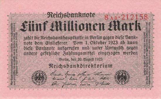 5 Millionen Mark 1923